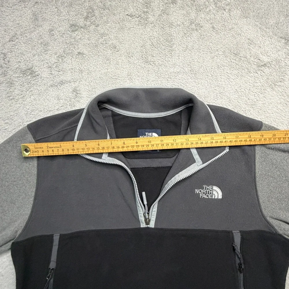 The North Face Mens Quarter Zip Fleece Lake Tahoe California Patch Gray Black L